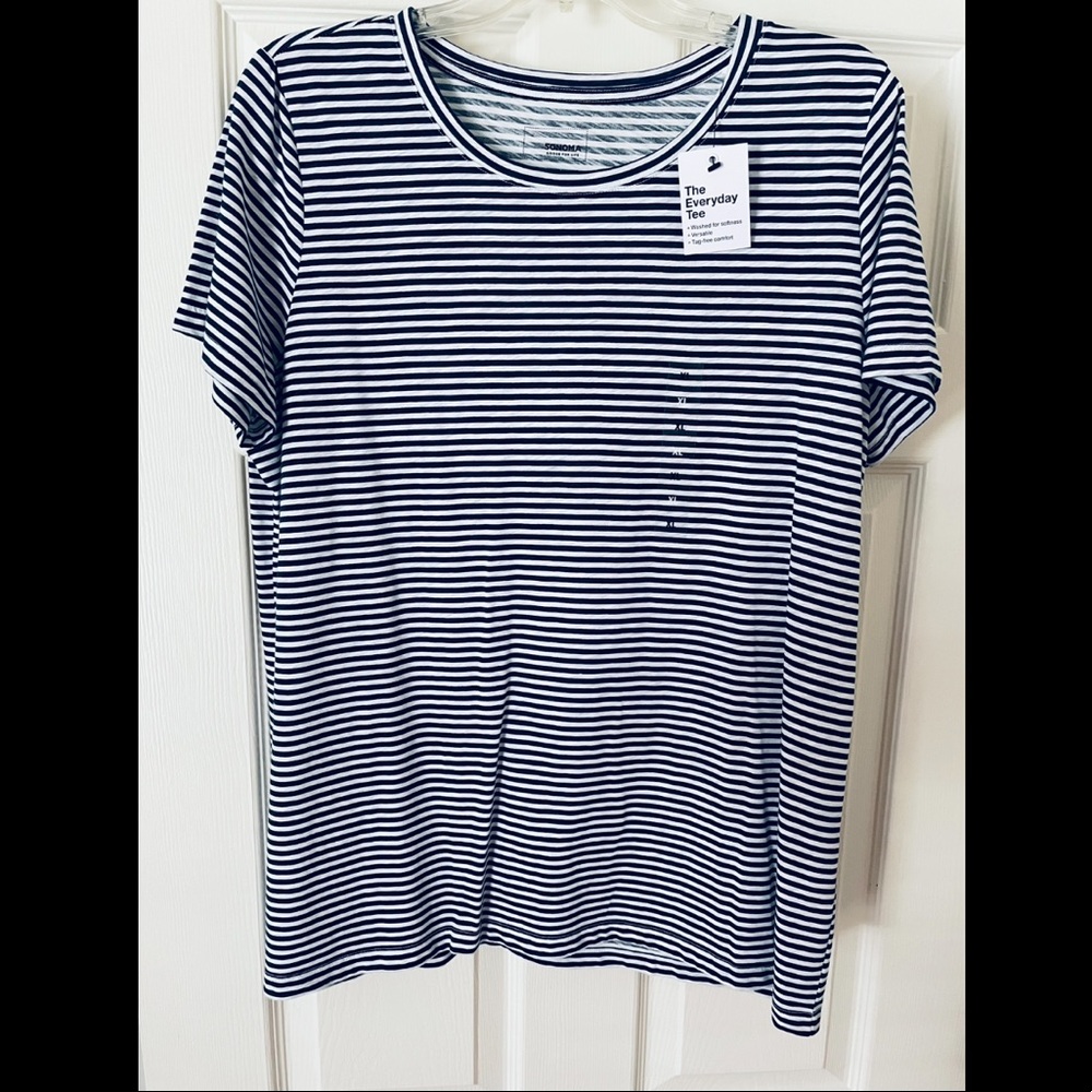 Navy Stripe Short Sleeve Tee (NWT)